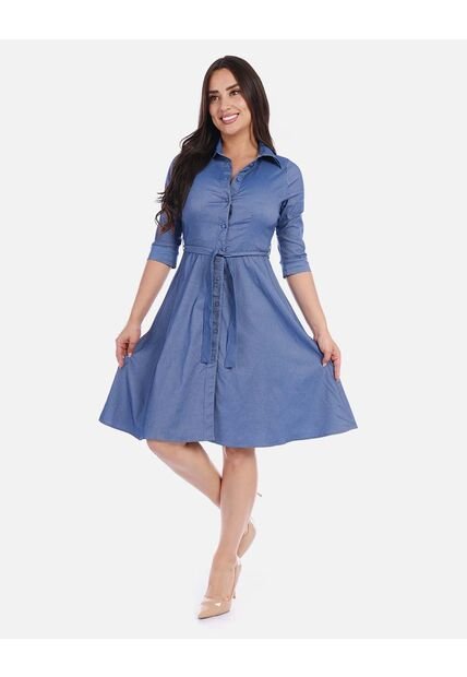 Vestido Camisero Corto Para Mujer Elegante