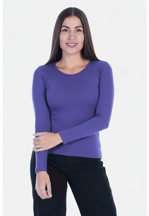 Camiseta Manga Larga Básica Para Mujer