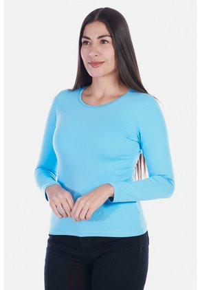 Camiseta Manga Larga Básica Para Mujer