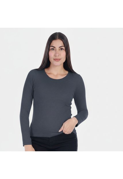 Camiseta Manga Larga Básica Para Mujer