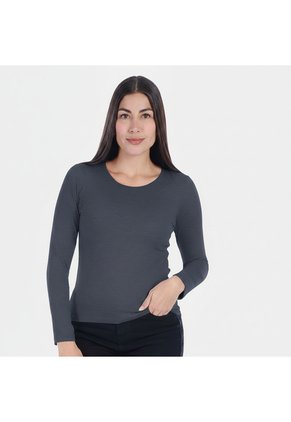 Camiseta Manga Larga Básica Para Mujer