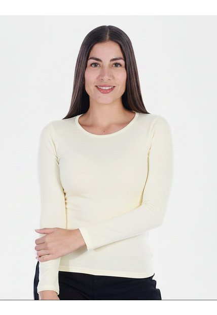 Camiseta Manga Larga Básica Para Mujer