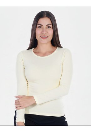 Camiseta Manga Larga Básica Para Mujer