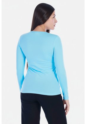 Camiseta Manga Larga Básica Para Mujer