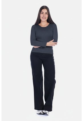 Camiseta Manga Larga Básica Para Mujer