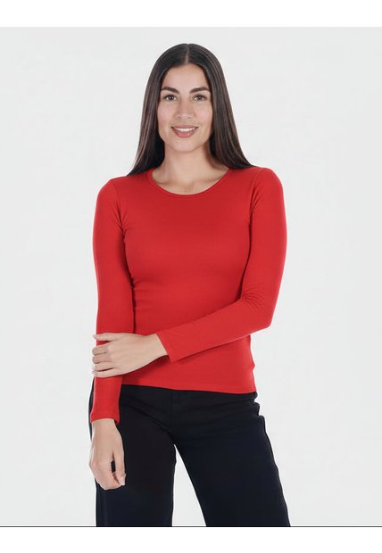 Camiseta Manga Larga Básica Para Mujer