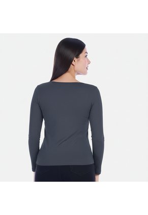 Camiseta Manga Larga Básica Para Mujer