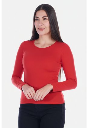 Camiseta Manga Larga Básica Para Mujer