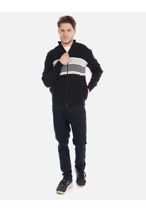 Chaqueta Tejida Para Hombre Con Franjas