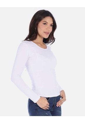 Camiseta Manga Larga Básica Para Mujer