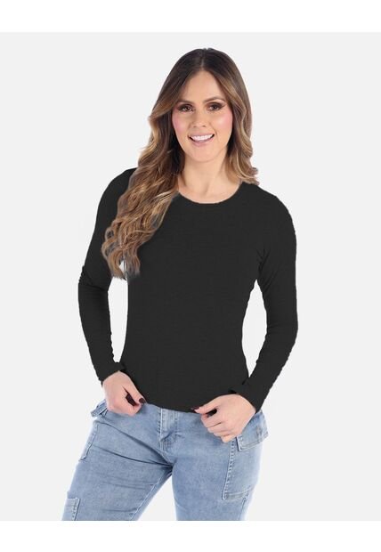 Camiseta Manga Larga Básica Para Mujer