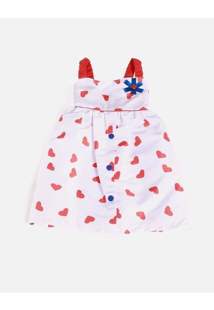 Vestido Corazones Niña Con Botones Decorativos