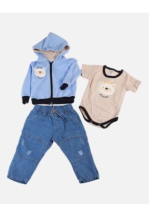 Conjunto Para Bebé De Chaqueta + Body + Pantalón