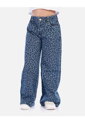 Jean Animal Print Para Niña Moderno Y Versátil