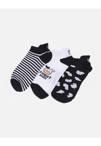 Pack De 3 Medias Largas Con Estampado De Vaca Pack De 3 De Medias Tobilleras Con Estampado De Vaca Arequipe