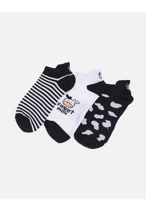 Pack De 3 Medias Largas Con Estampado De Vaca Pack De 3 De Medias Tobilleras Con Estampado De Vaca