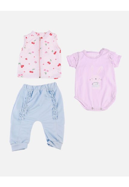 Conjunto Para Bebé De Chaleco + Body + Pantalón