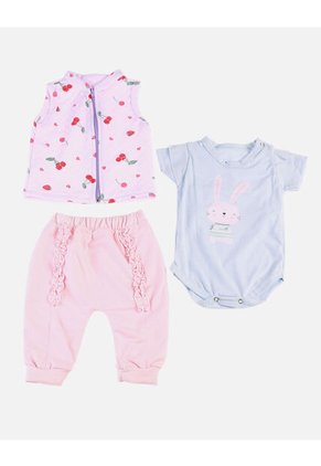Conjunto Para Bebé De Chaleco + Body + Pantalón