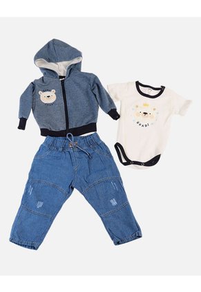 Conjunto Para Bebé De Chaqueta + Body + Pantalón