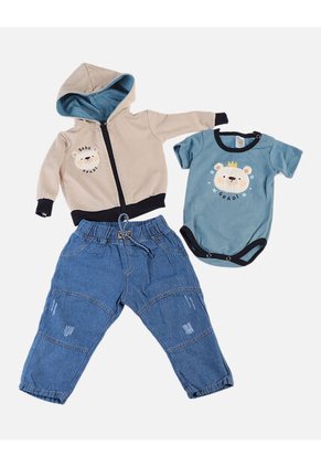 Conjunto Para Bebé De Chaqueta + Body + Pantalón