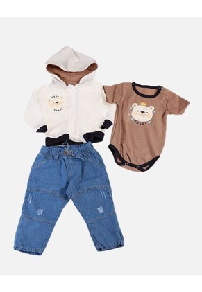 Conjunto Para Bebé De Chaqueta + Body + Pantalón