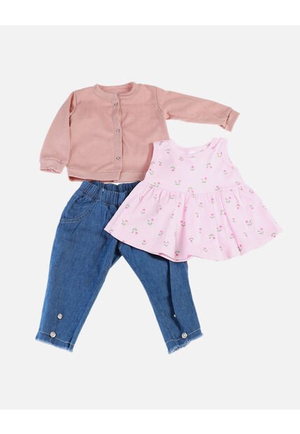 Conjunto Para Bebé De Blusa + Saco + Pantalón