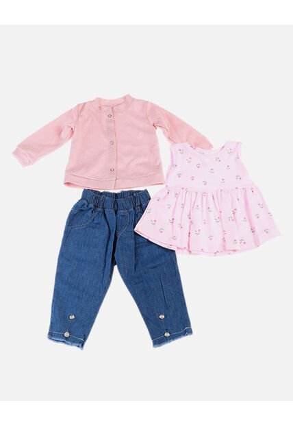Conjunto Para Bebé De Blusa + Saco + Pantalón