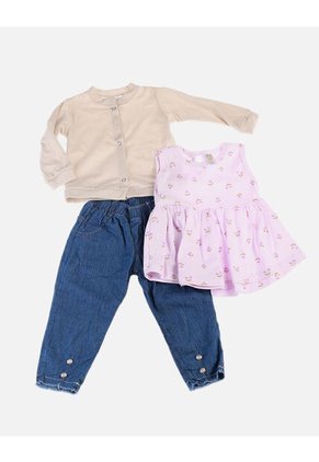 Conjunto Para Bebé De Blusa + Saco + Pantalón
