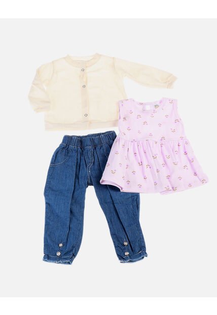 Conjunto Para Bebé De Blusa + Saco + Pantalón