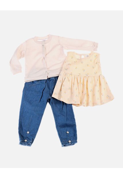 Conjunto Para Bebé De Blusa + Saco + Pantalón
