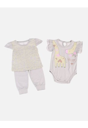 Conjunto Para Bebé De Blusa + Body + Pantalón