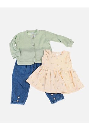 Conjunto Para Bebé De Blusa + Saco + Pantalón