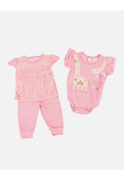 Conjunto Para Bebé De Blusa + Body + Pantalón