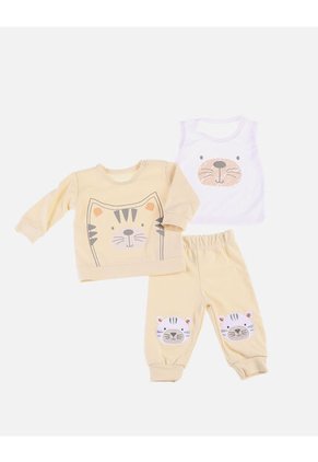 Conjunto Sudadera Para Bebé De Buzo + Body + Pantalón