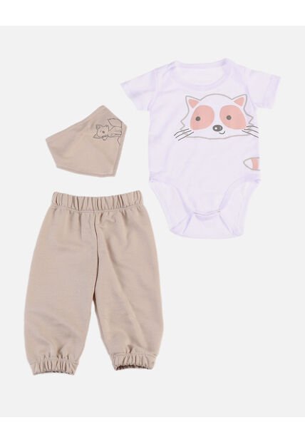 Conjunto Para Bebé De Body + Pantalón + Pañoleta