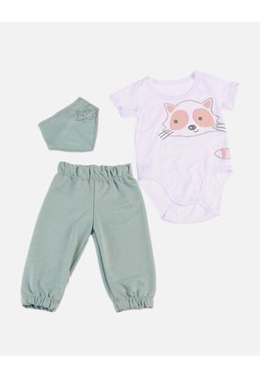 Conjunto Para Bebé De Body + Pantalón + Pañoleta