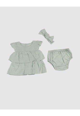 Set Para Bebé De Vestido + Panti + Balaca Arequipe