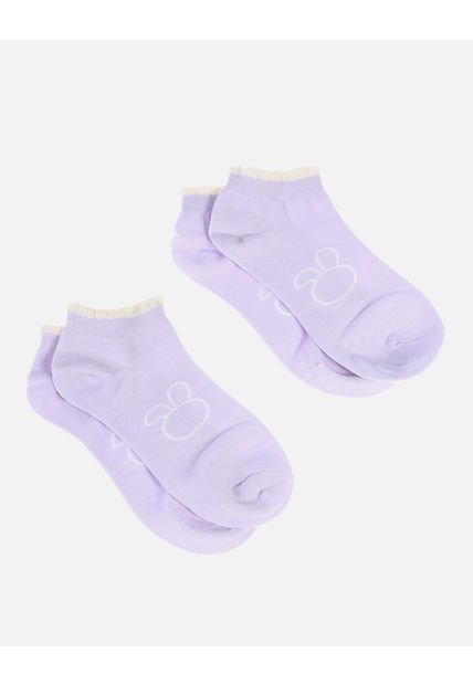 Pack X2 Medias Tobilleras Para Dama Con Estampado De Conejo