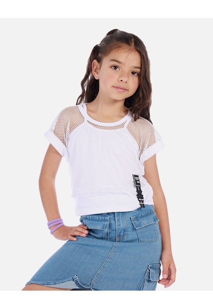 Blusa Tipo Crop Para Niña Con Diseño De Malla