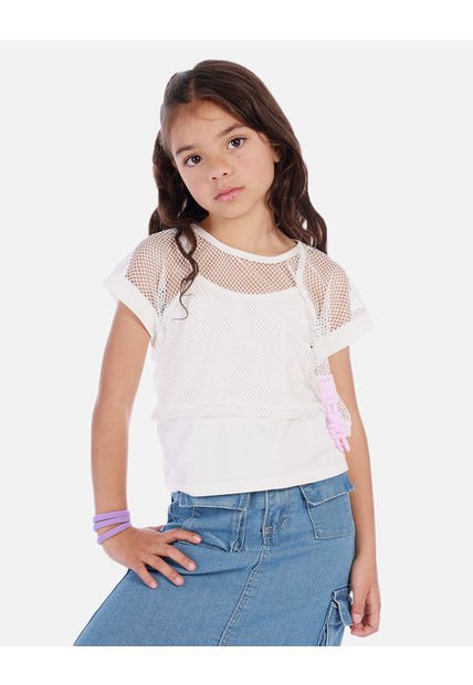 Blusa Tipo Crop Para Niña Con Diseño De Malla