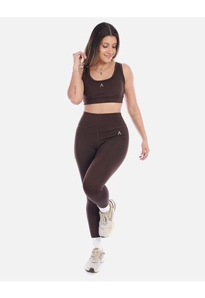 Legging Deportivo Mujer Cintura Alta Café