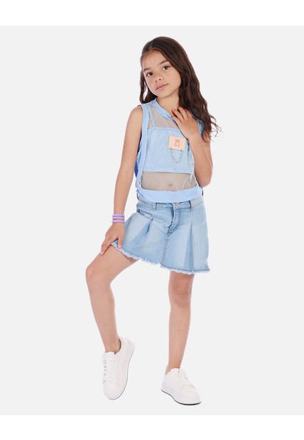 Blusa Tipo Crop Para Niña Con Diseño De Malla