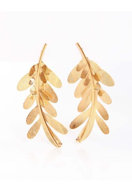 Aretes Dorados En Forma De Hoja