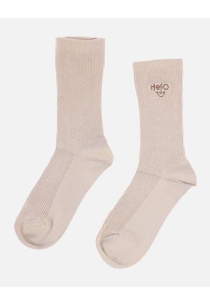 Medias Largas Para Dama Con Bordado “Hello”