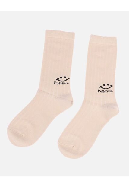 Medias Largas Para Dama Con Bordado “Positive”