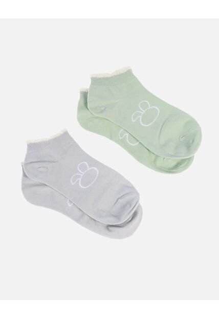 Pack X2 Medias Tobilleras Para Dama Con Estampado De Conejo
