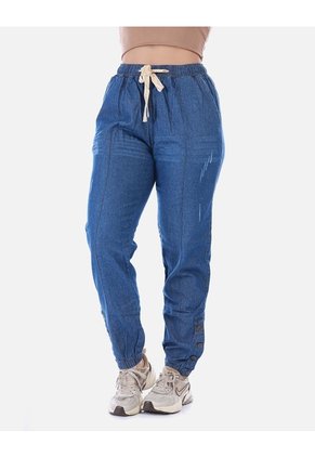 Jogger Denim Mujer Azul Índigo