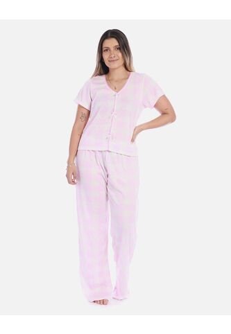 Pijama Conjunto Pantalón Largo Mujer Rosado Arequipe