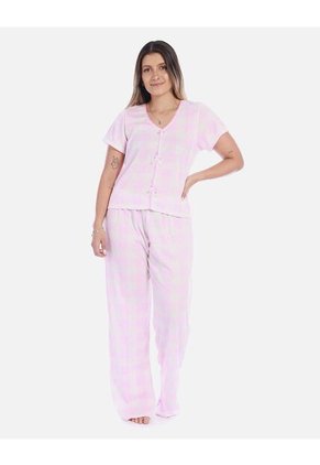 Pijama Conjunto Pantalón Largo Mujer Rosado