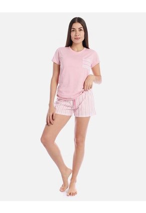 Pijama Corta Con Camiseta Estampada